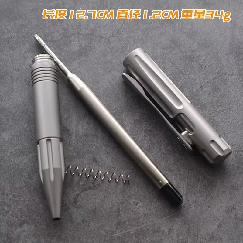 1PC Titanium Ballpoint Pen EDC Pocket Pen Office Business Writing Signature Gift