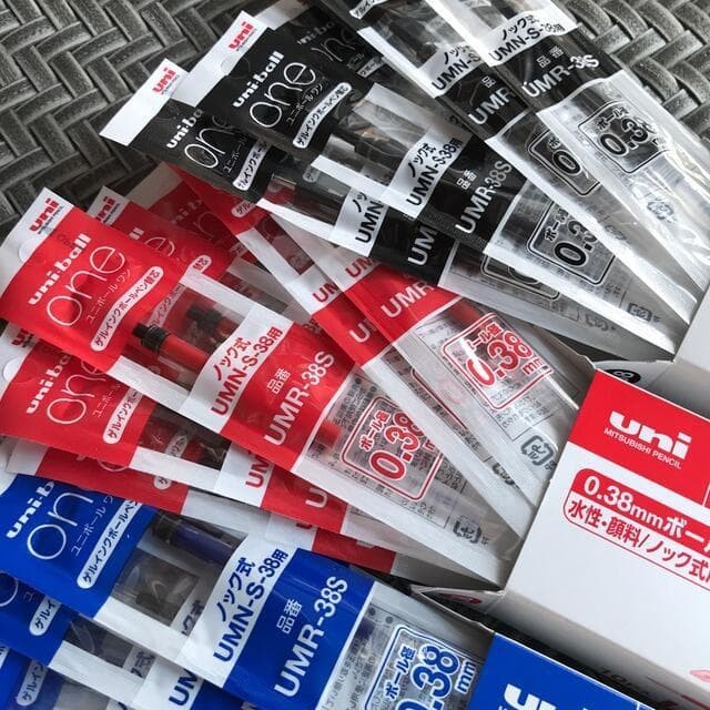 Uniball One 0.38 UMR38S.24 black 10pcs red 10pcs blue 10pcs #eb487c