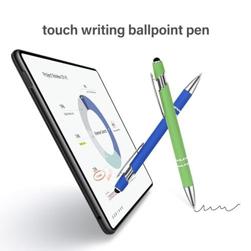 Ballpoint Pens with Stylus Tip, Soft Touch Click Stylus Pen, 2 in 1 Retractable