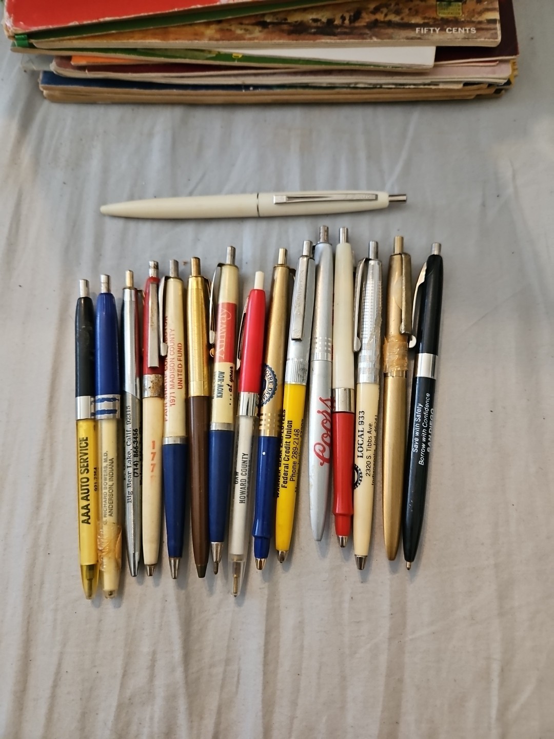 Lot of 15 Vintage Advertising Ballpoint Pens Branded Coors Rare+ Bic Clic