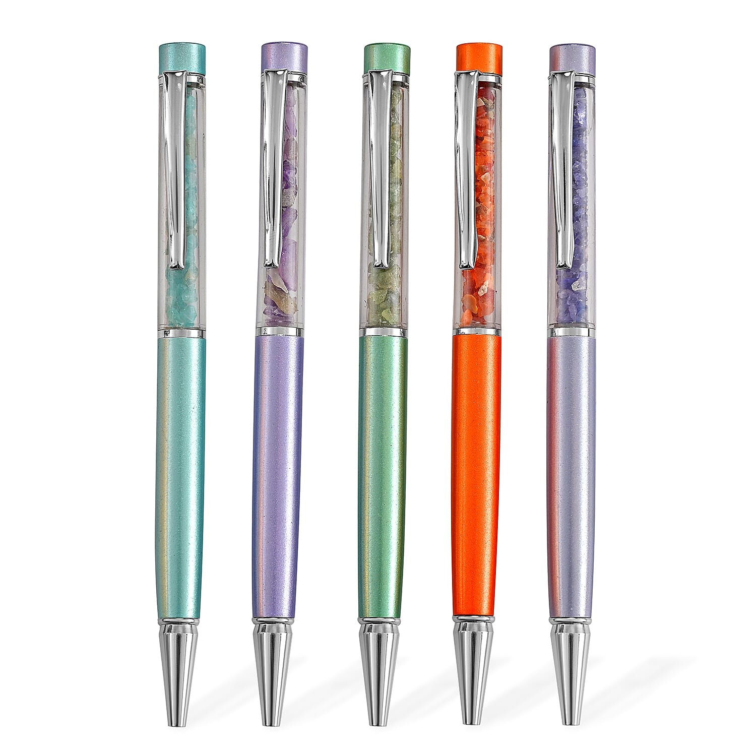 5 Amythyst, Green Apatite, Fire Opal, Tanzanite Blue Apatite Gemstone Pen