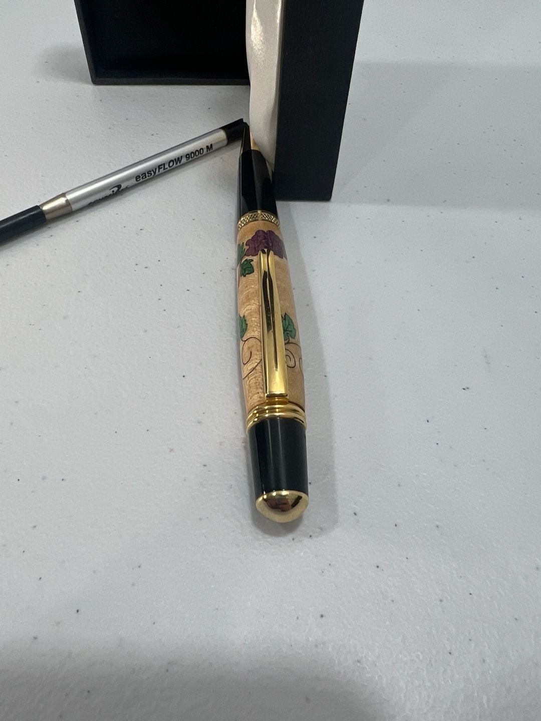 Handcrafted Wine-Themed Wood Ballpoint Pen with Schmidt Refill & Gift Box