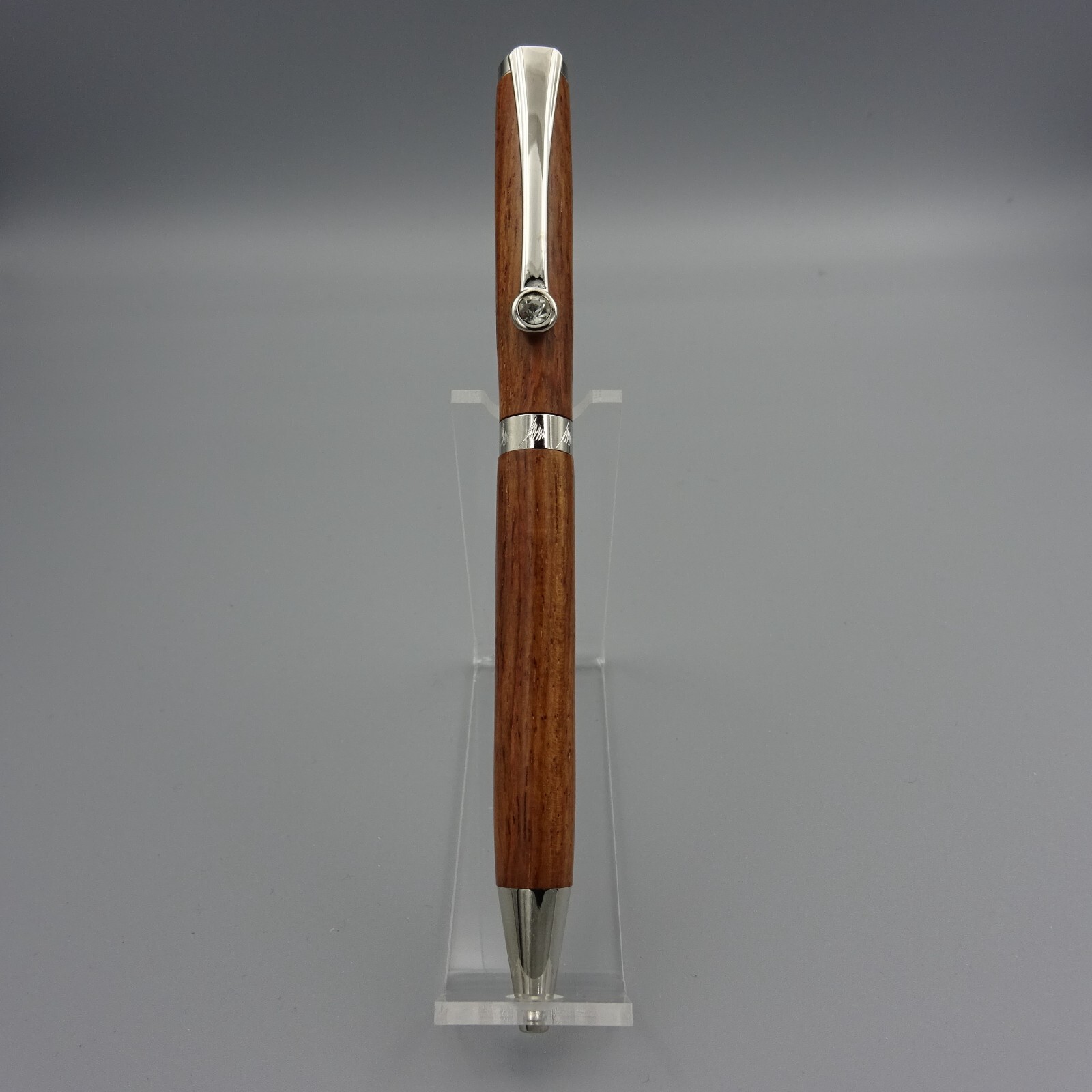 HAND MADE DIANA TWIST PEN w HONDURAN ROSE BARREL and PALLADIUM TRIM Di11