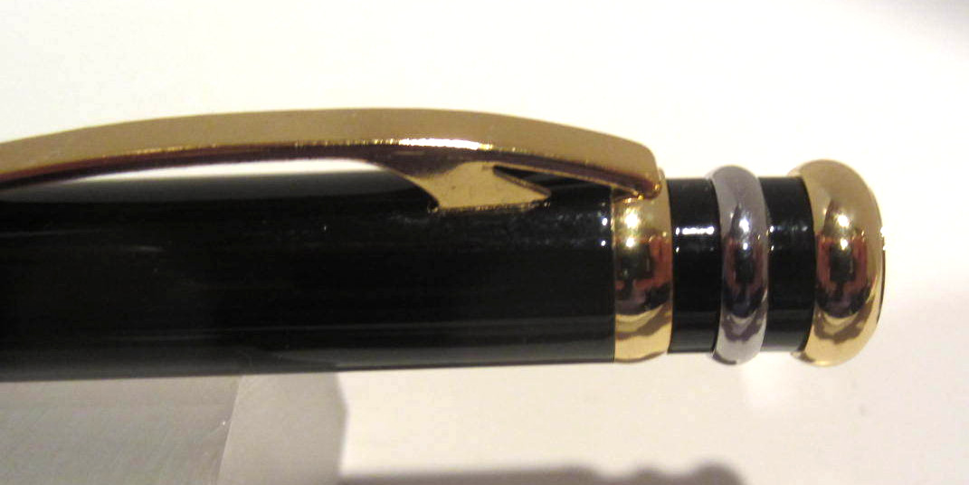 TERZETTI «CARTER» BLACK METAL BALLPOINT WITH GOLD RINGS+GIFT BOX