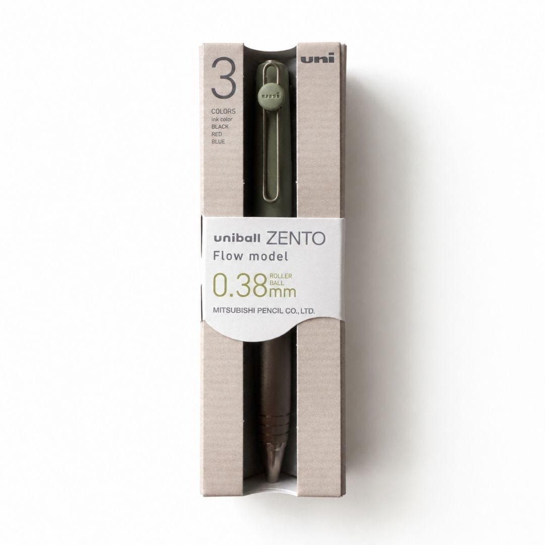 uniball ZENTO Flow Model 3-Color Ballpoint Pen 0.38mm Green Black/Red/Blue JAPAN