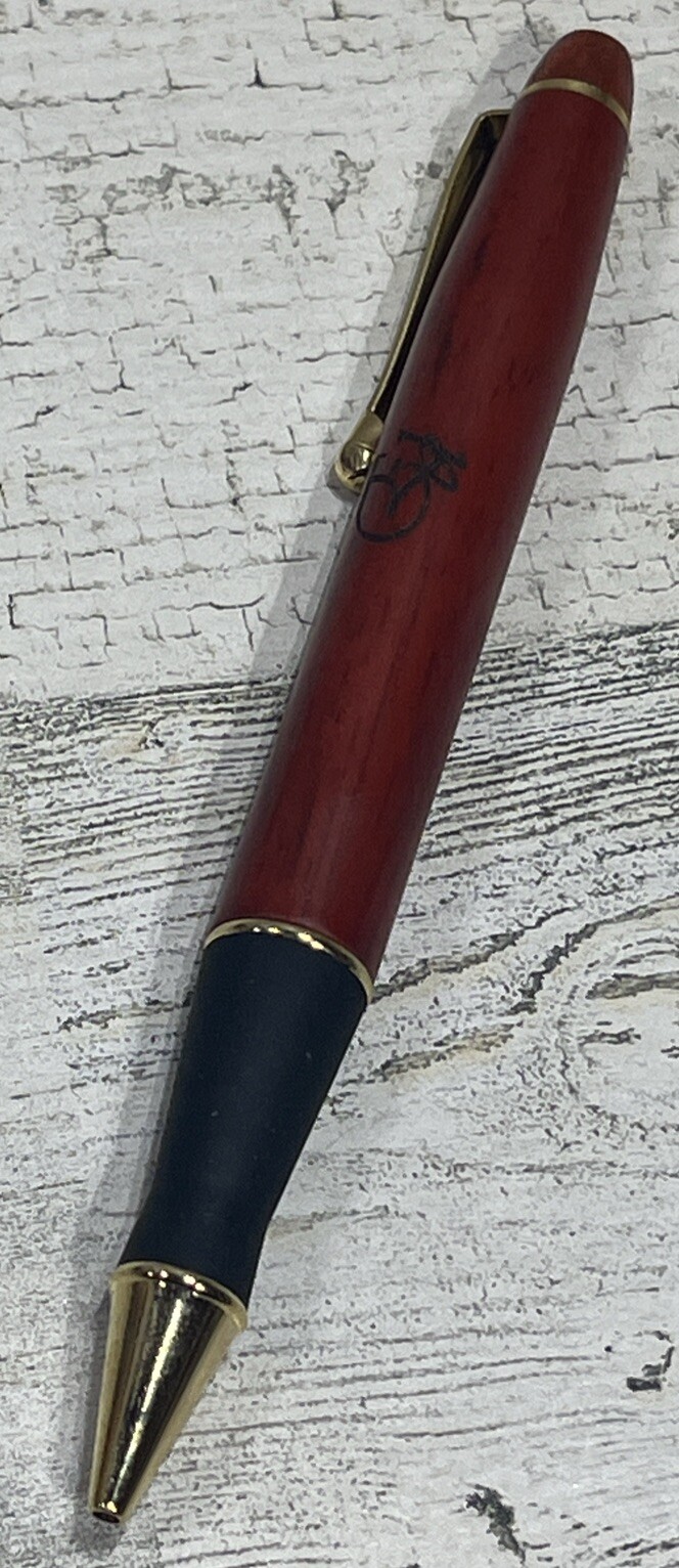Vintage Joie de Vivre Ball Point Pen Wooden Design Gold Trim Works