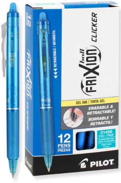 FriXion Clicker Erasable, Refillable & 12 Count (Pack of 1) Turquoise