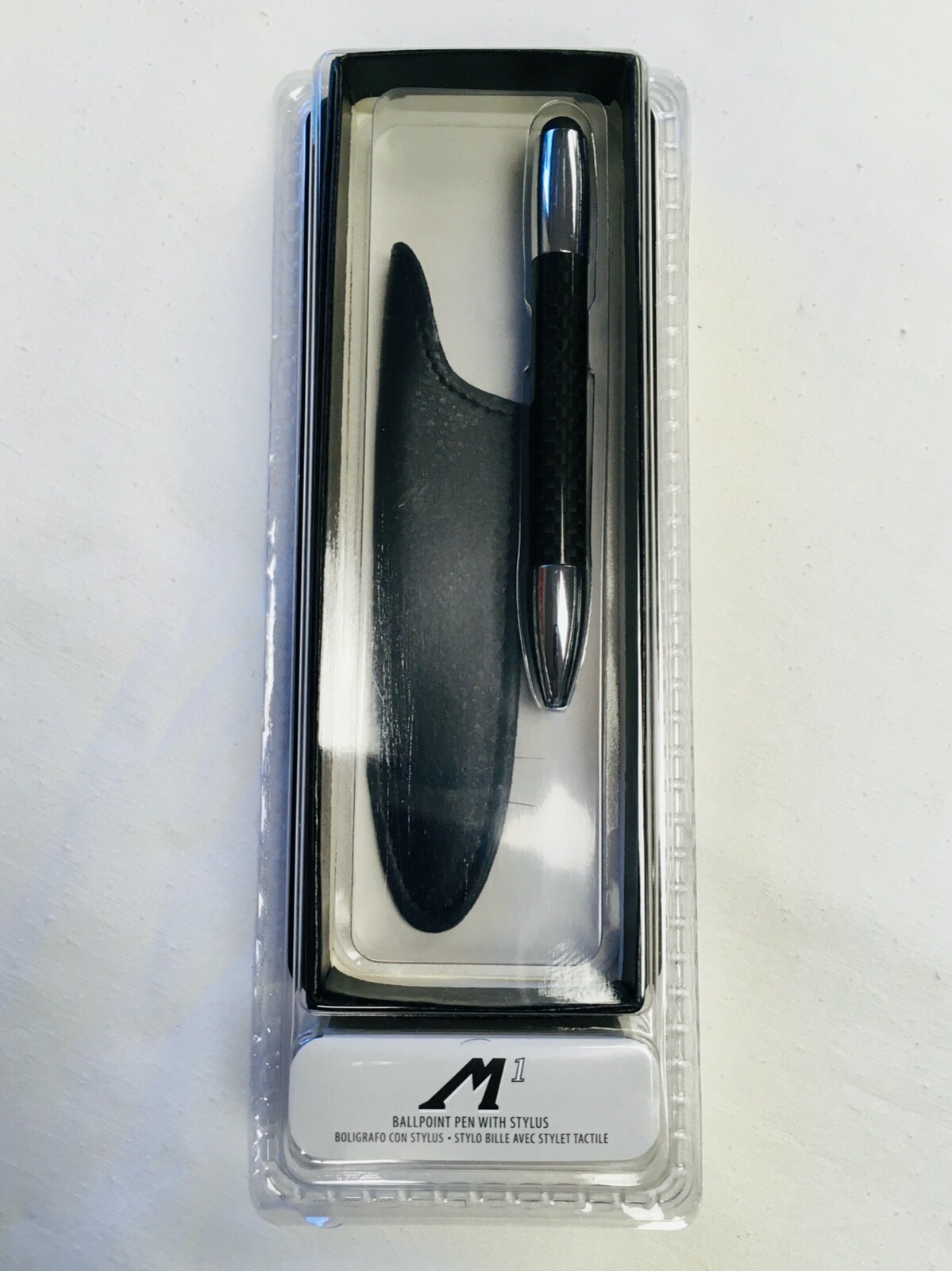 Monteverde M1 Carbon Fiber Stylus Pen Black Chrome Trim NEW in Box