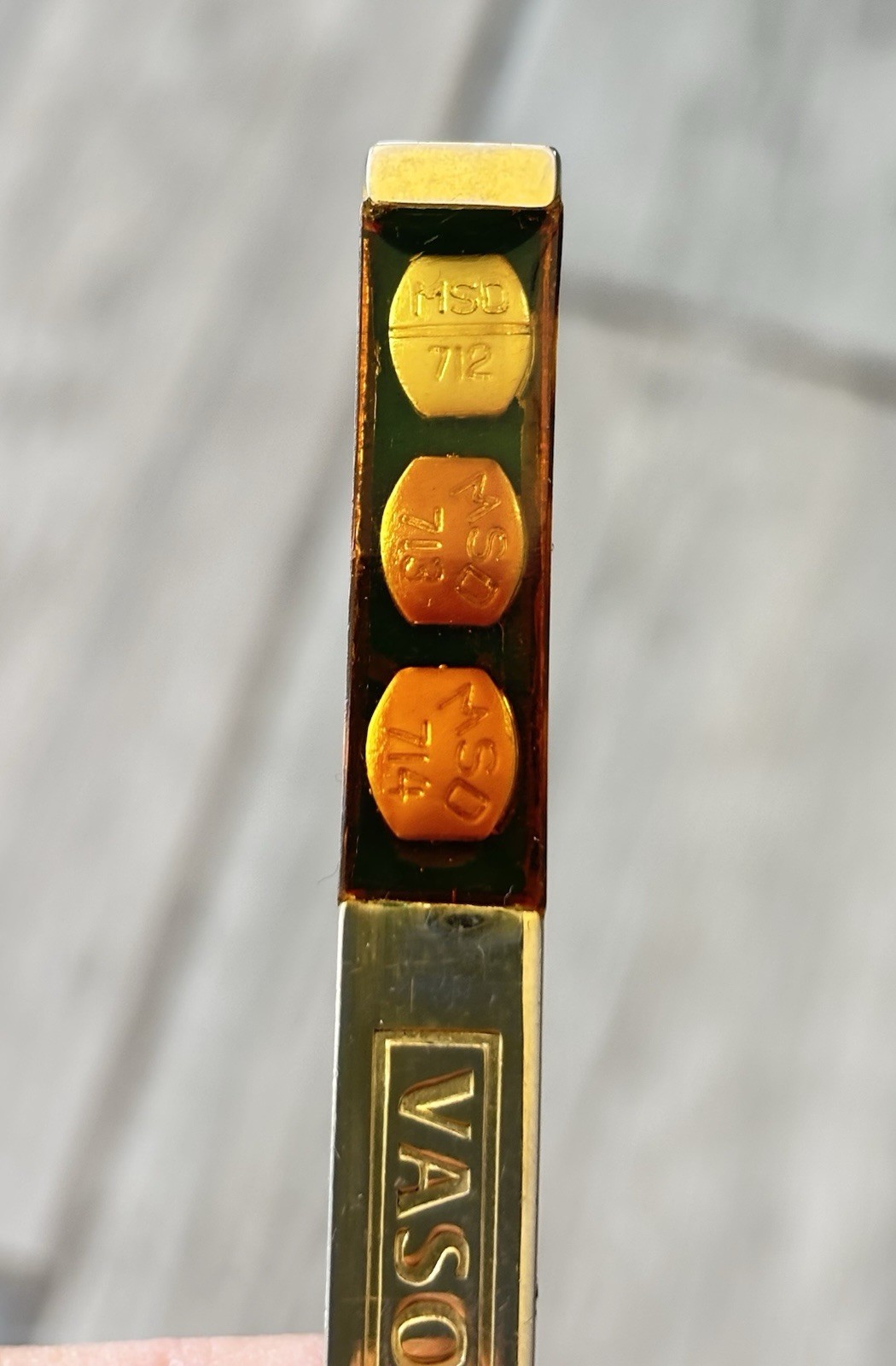 VASOTEC Gold Tone Metal Ballpoint Pen Black Ink Promo 20mg 10mg 5mg Markings