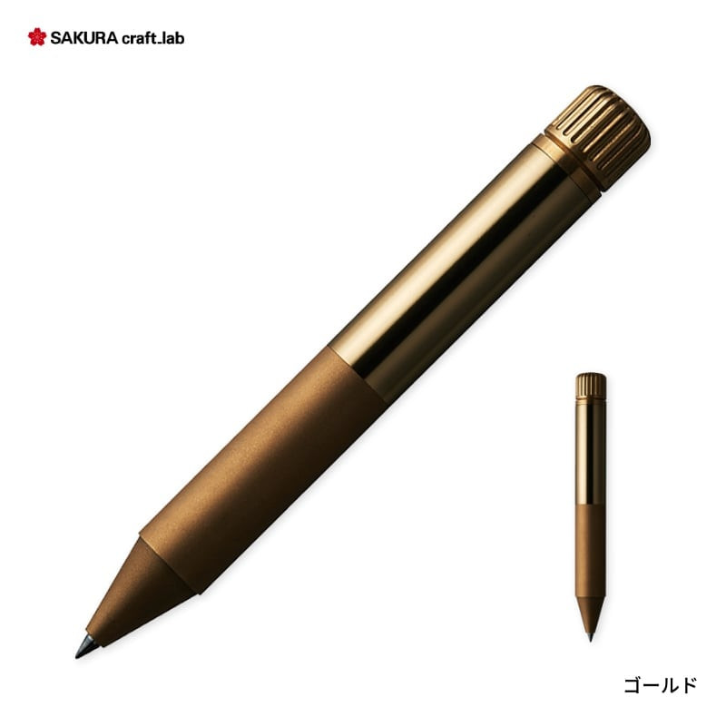 Sakura Craft Lab 003 Ballpoint Pen Black Ink Brass Body Japan Limited Gold New