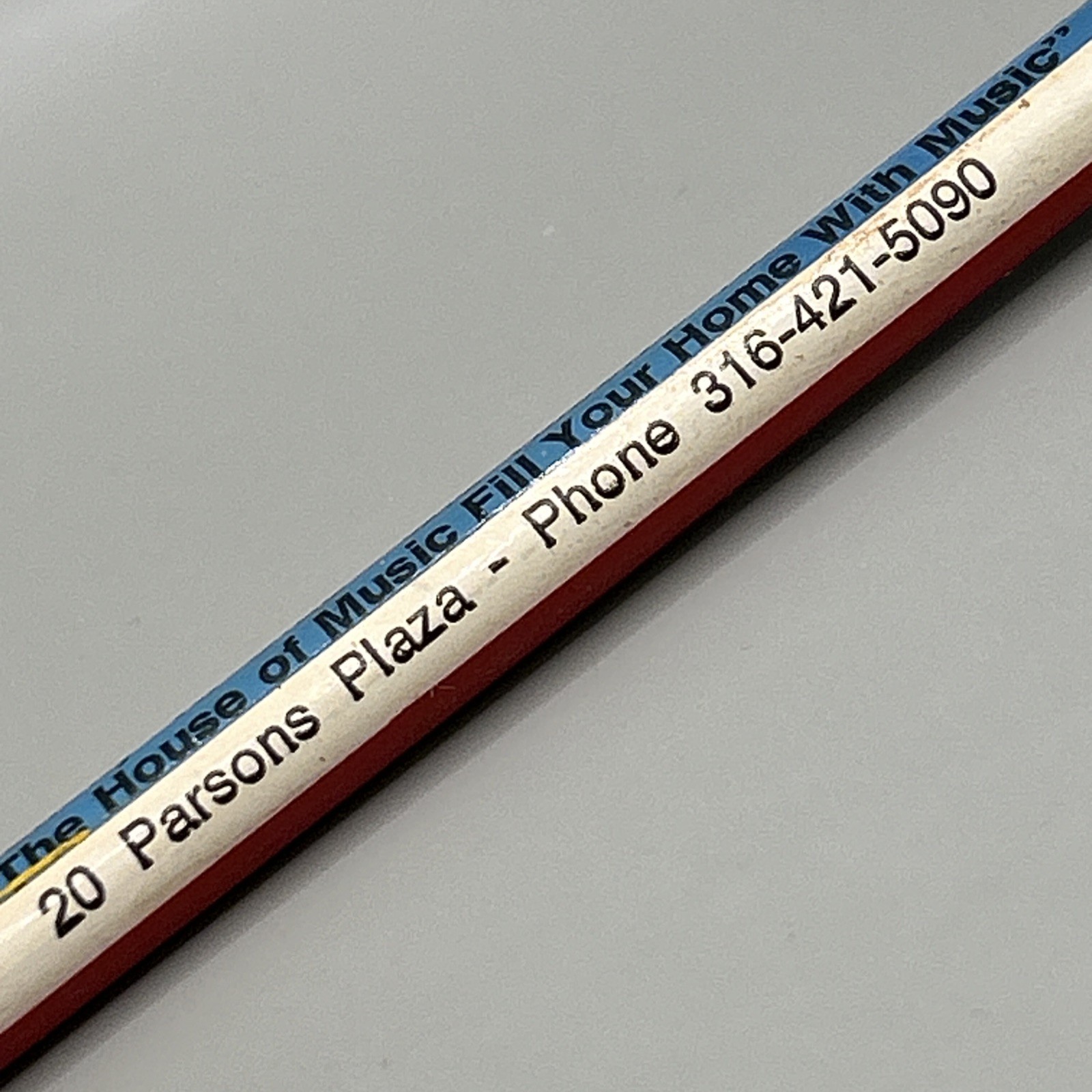 VTG 1976 Ballpoint Stick Pen HOUSE OF MUSIC Parsons KS Kansas
