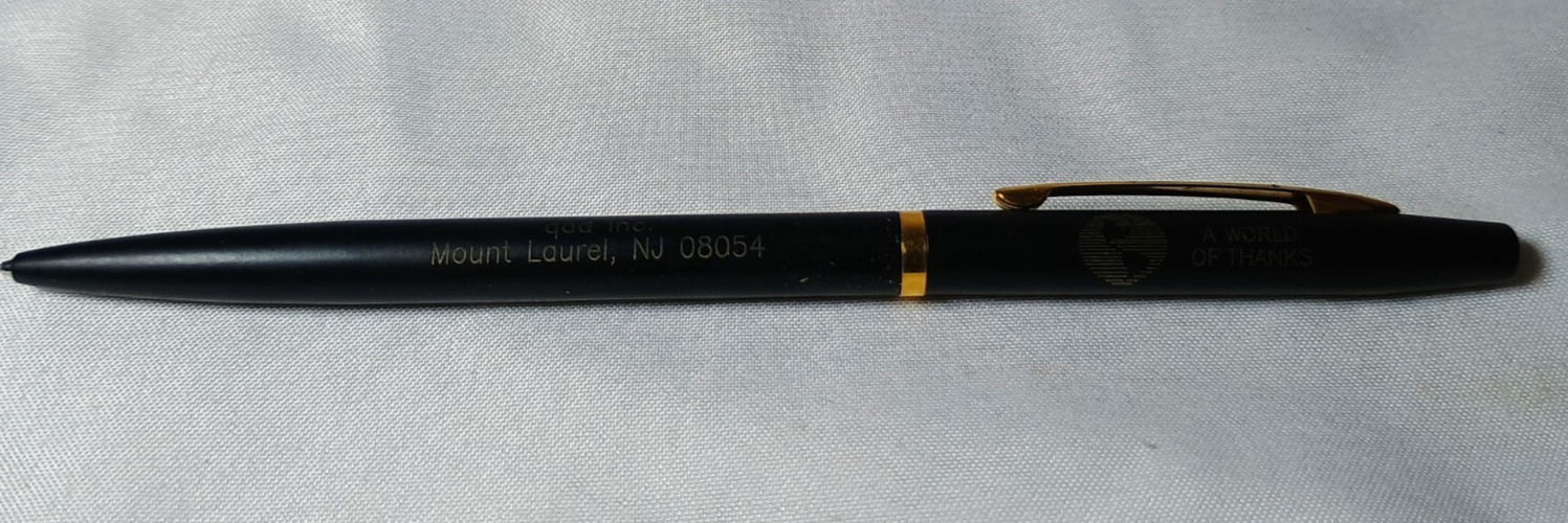 VTG – Myron Gold Trim Ballpoint Pen w/QAD Software Development Logo – SHIPS FREE