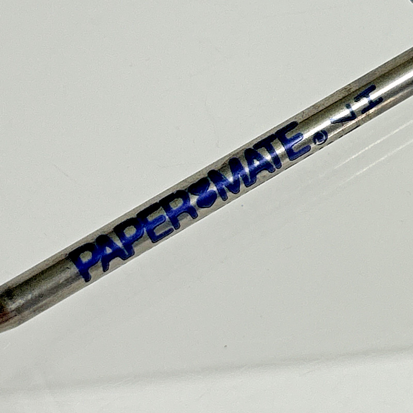 DOU-FAST Paper Mate Blue Chrome Slim Profile Double Heart Vintage Ballpoint Pen
