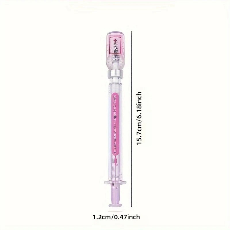 10PCS Random Color Belt Syrin ge Shaped Gel Neutral Pen, Signature Ballpoint Pen