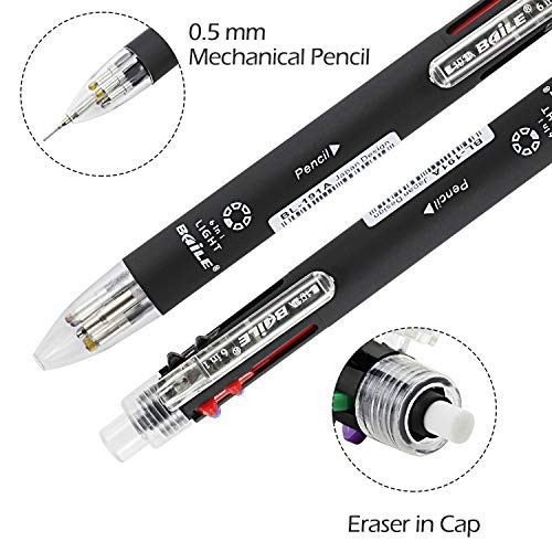6-in-1 Multifunction Pen Set – 0.7mm Ballpoint & 0.5mm Mechanical Pencil, 5 Colo