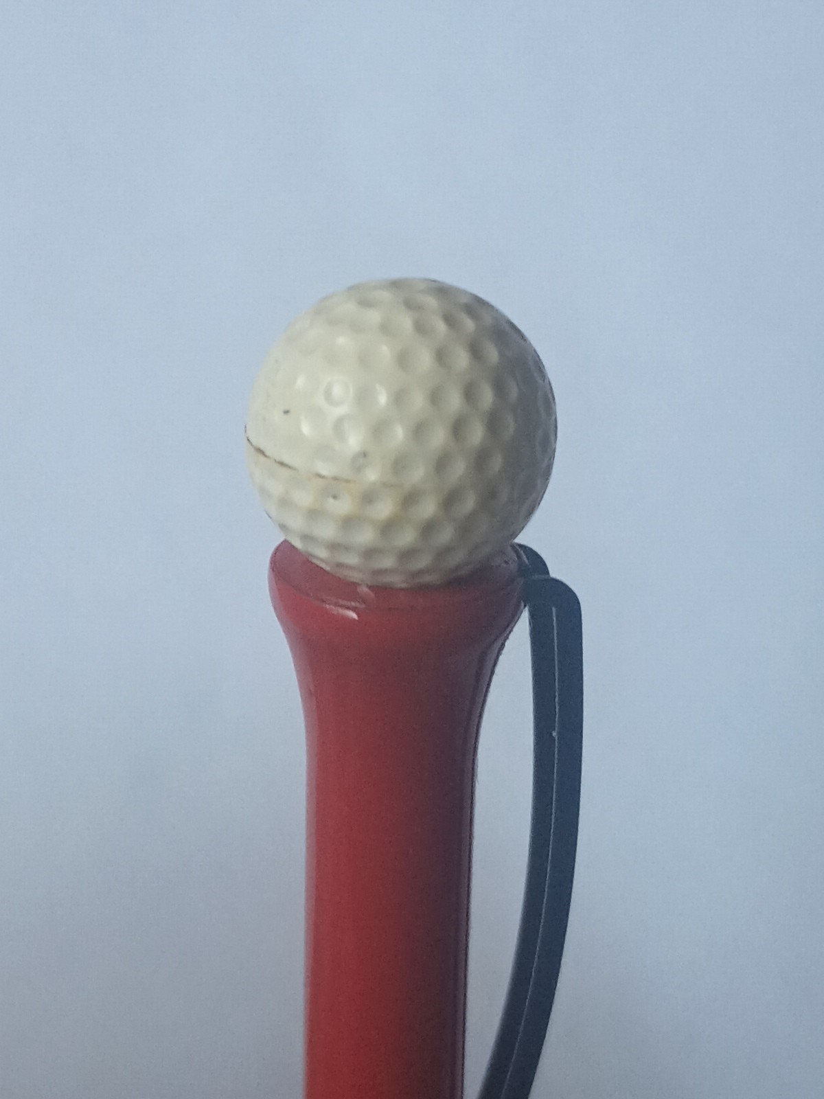 Vintage Red Golf Tee Pen With White Golf Ball With Pocket Clip 4″ .