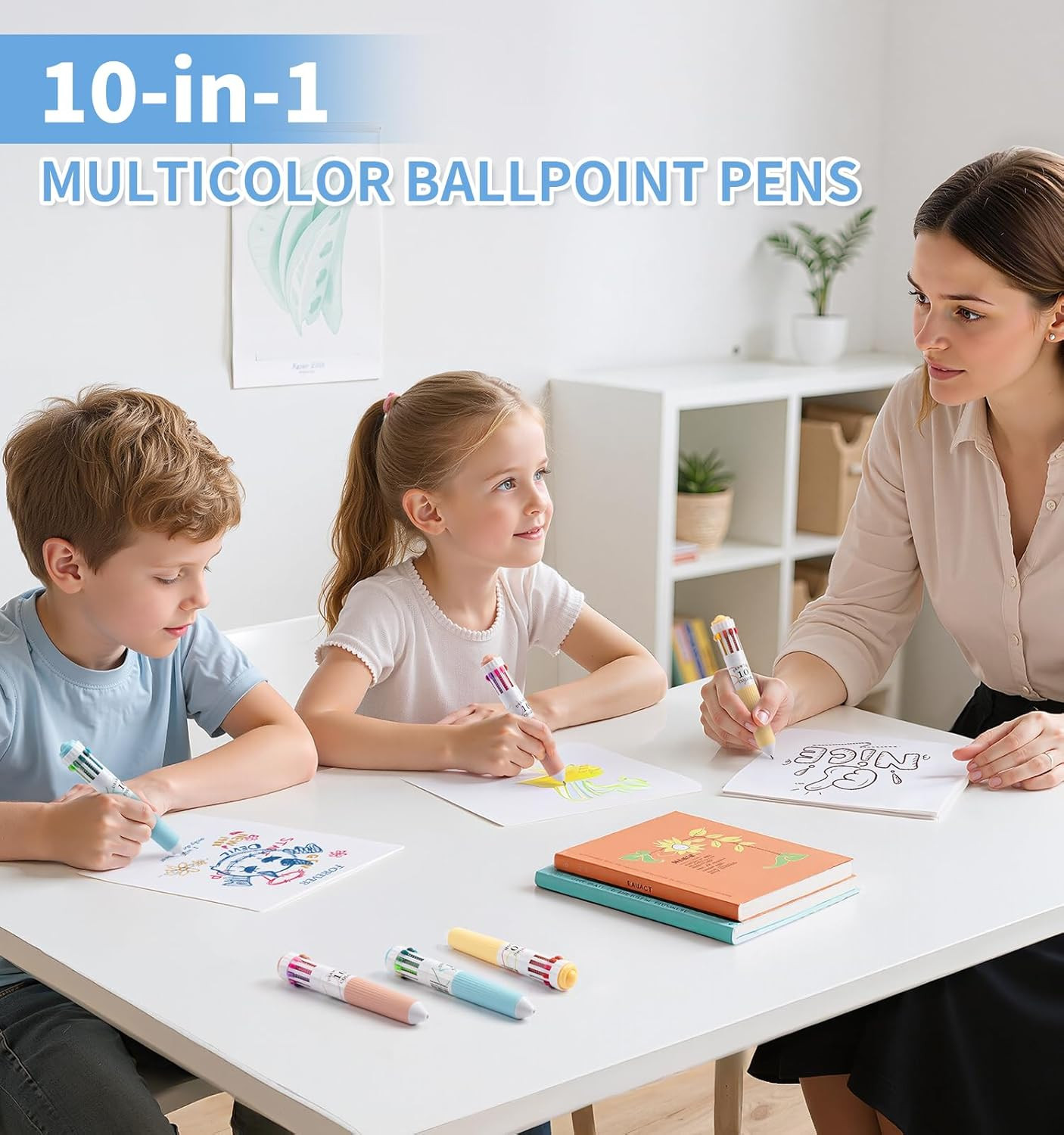 3 Park Multicolor Pens, 10-In-1 Colored Ballpoint Pen, 28 Colors, 0.8Mm Fine Poi