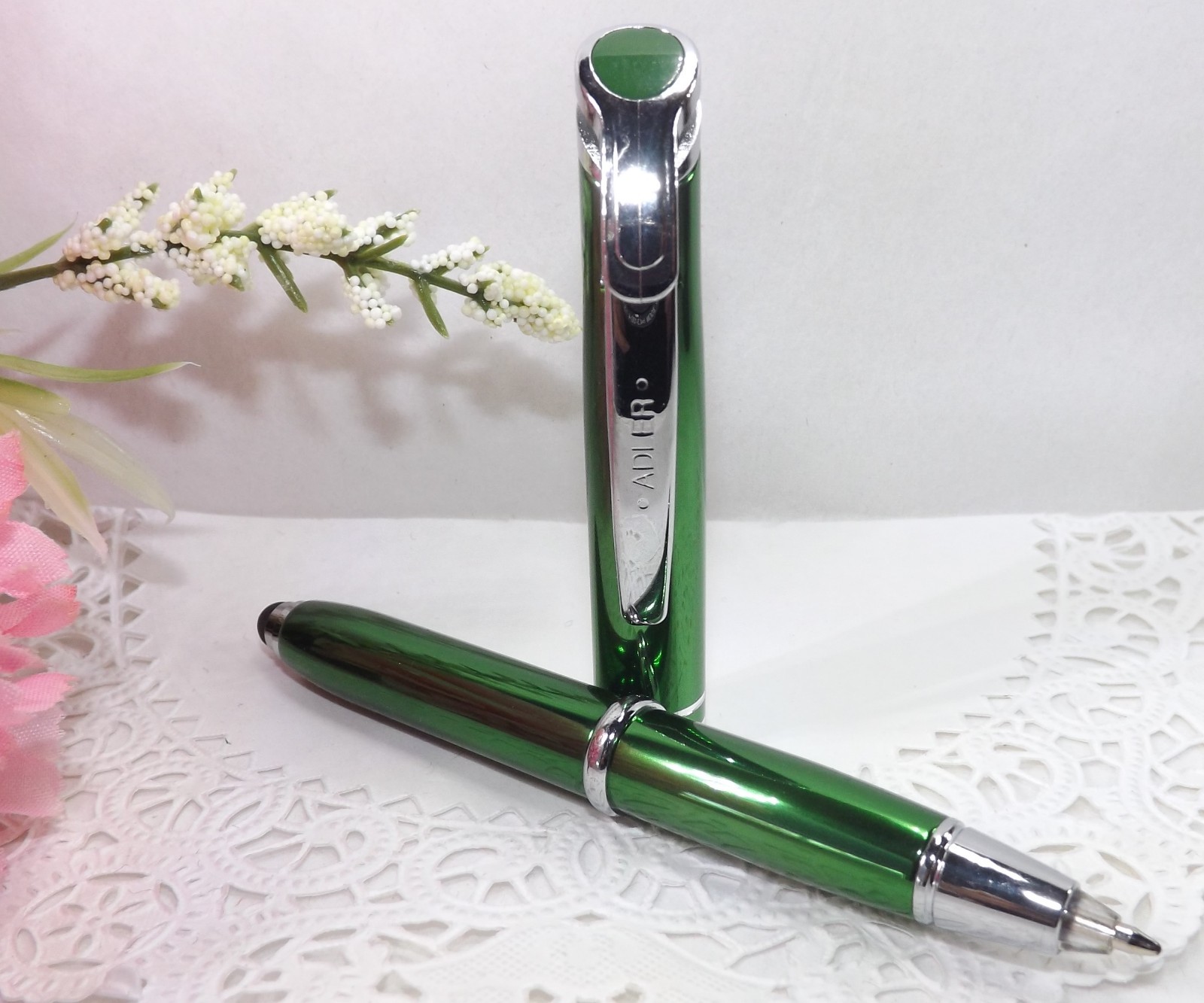 3 in 1 Medina Lighted Tip Green Stylus LED Flashlight Adler Pen (HIGH QUALITY)