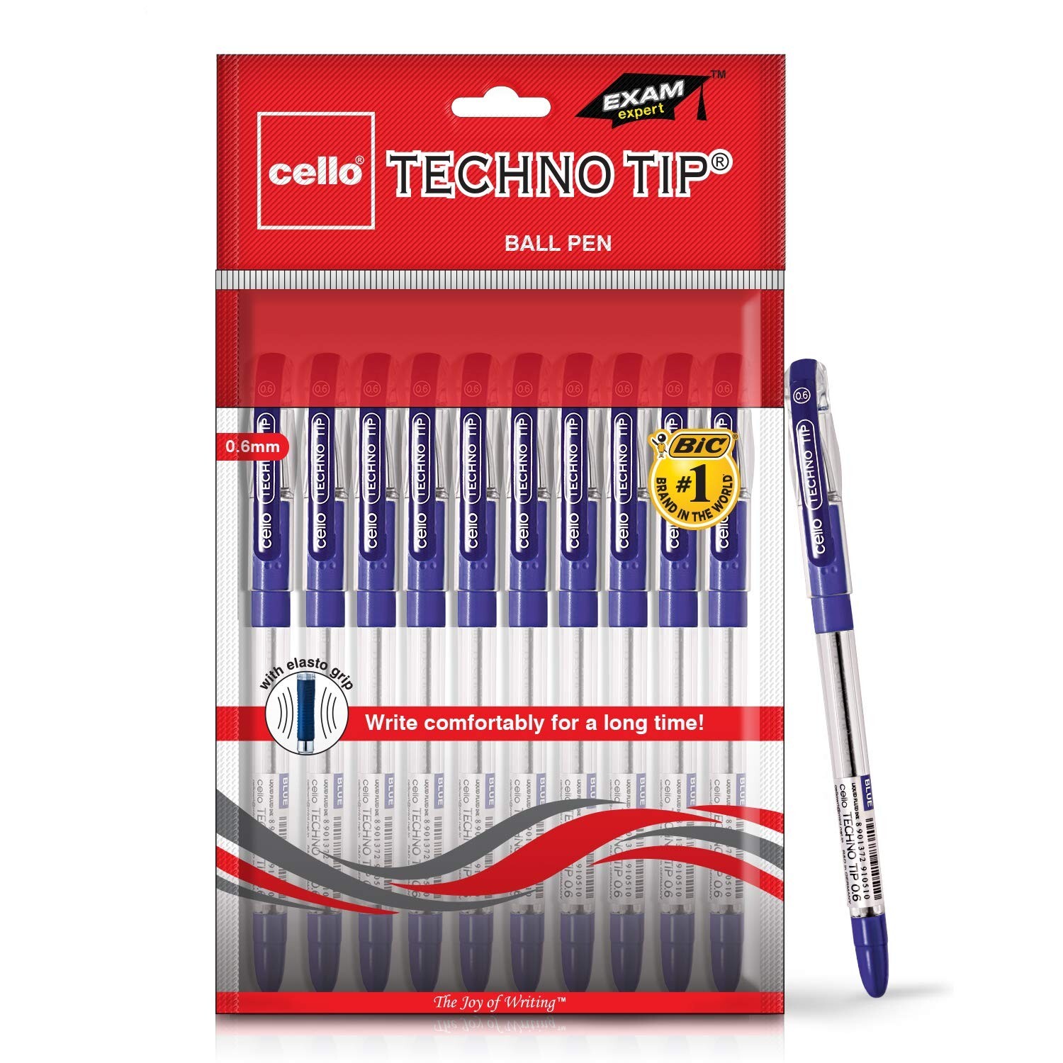 Cello Technotip Ball Pen Set | Pack of 10 | Blue Ball Pens/Lightweight Ball Pens