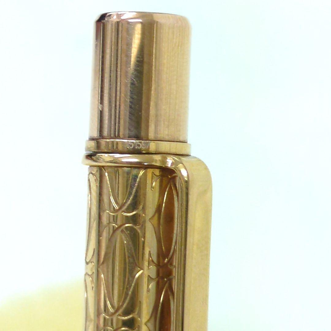 Cartier C de Ballpoint Pen Stationery Gold Authentic Unisex RARE w/ boxed