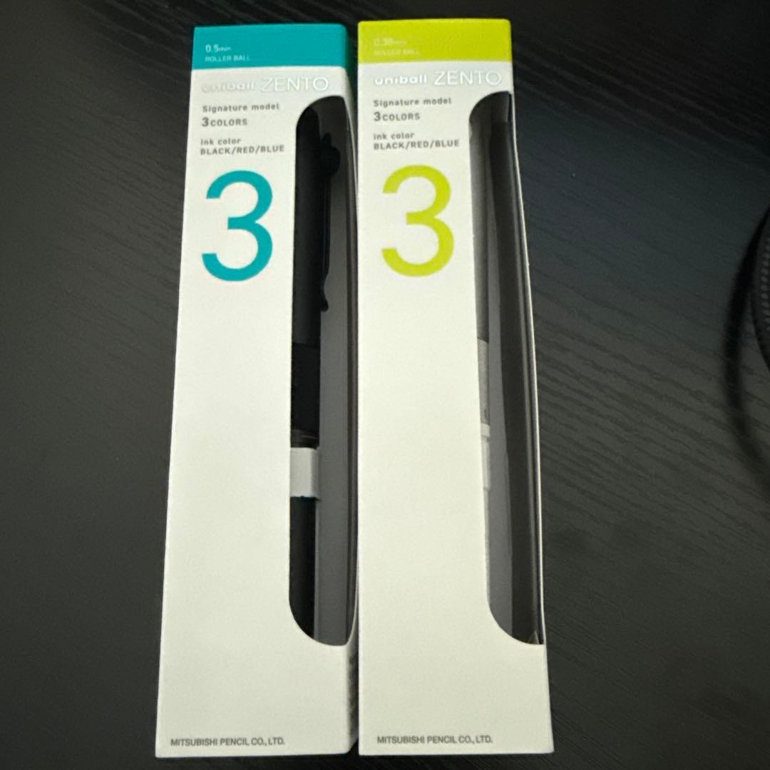 Mitsubishi uni-ball ZENTO Signature Model 3-Color Ballpoint Pens Set of 2