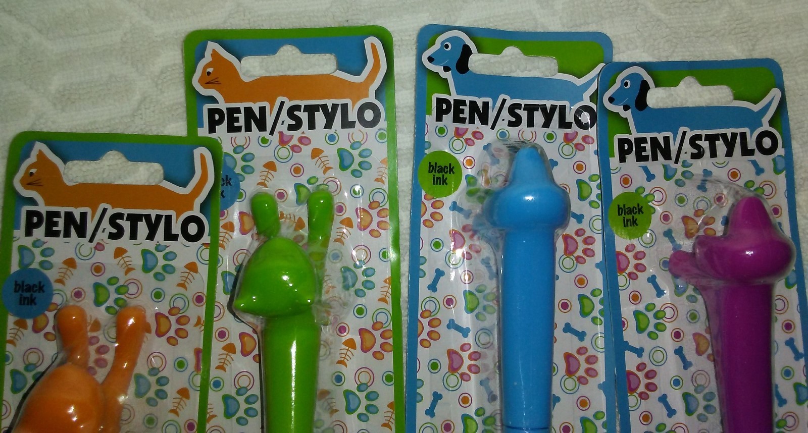 8”PEN/STYLO Five Animal Black Pens and YoYo Surprise Bag 6″Dolphin Blue Pen
