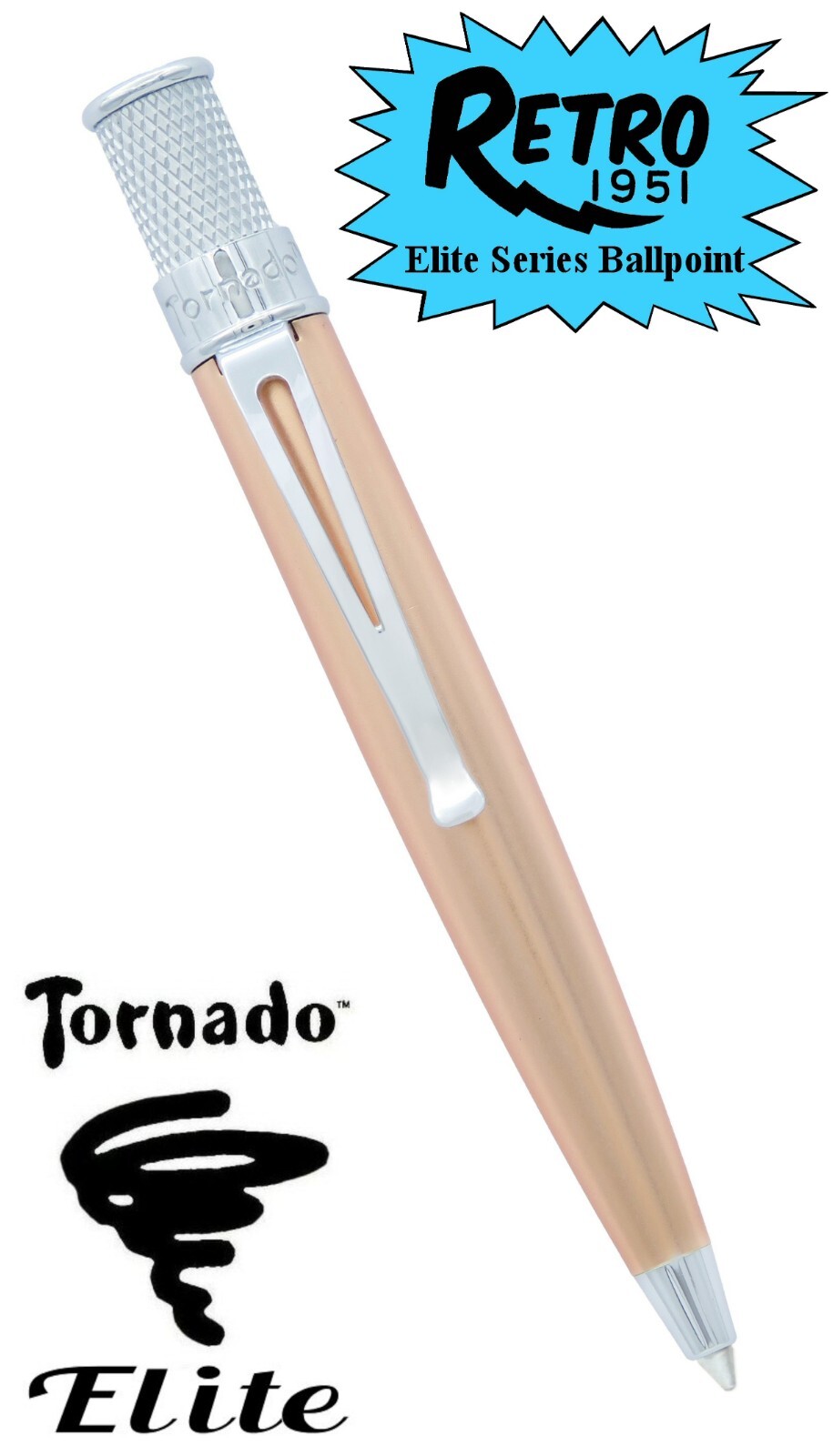 Retro 51 #EBP-2477PK / Copper Elite Series Twist Action Tornado Ballpoint