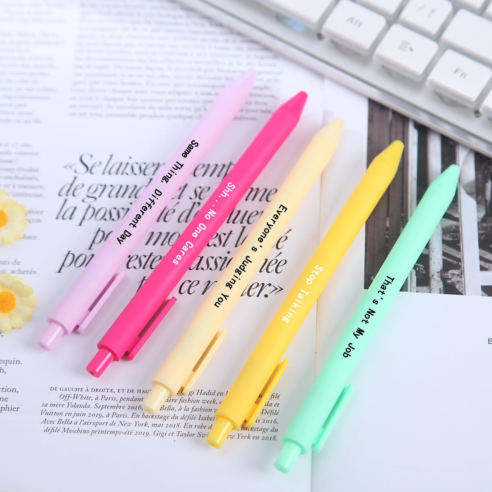 SYSDTTD Sarcastic Black Ink Ballpoint Pens 1.0mm Fine Tip 14-Piece Set