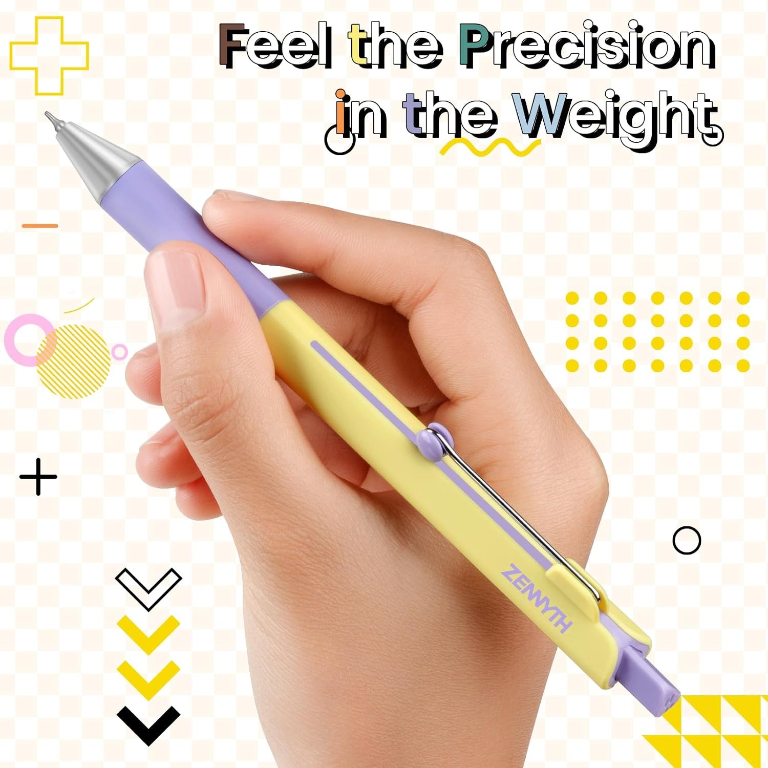 Gel Pens, 5PCS 0.5mm Fine Point Smooth Writing Black Ink Pens, Cute Color