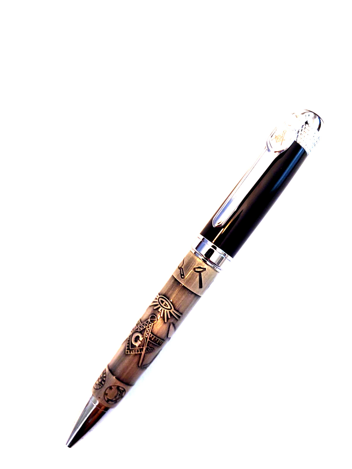 Black Masonic Ballpoint Pen with Gift Box; High Quality Freemason Gift