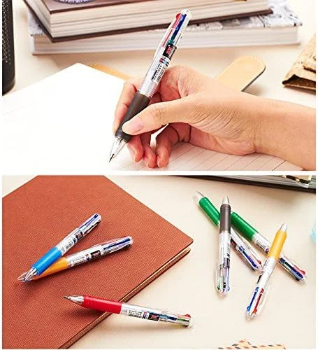 Multicolor Ballpoint Pens 0.7 mm Ball Point Pen 4 Color Ink (Black, Blue, Red, G
