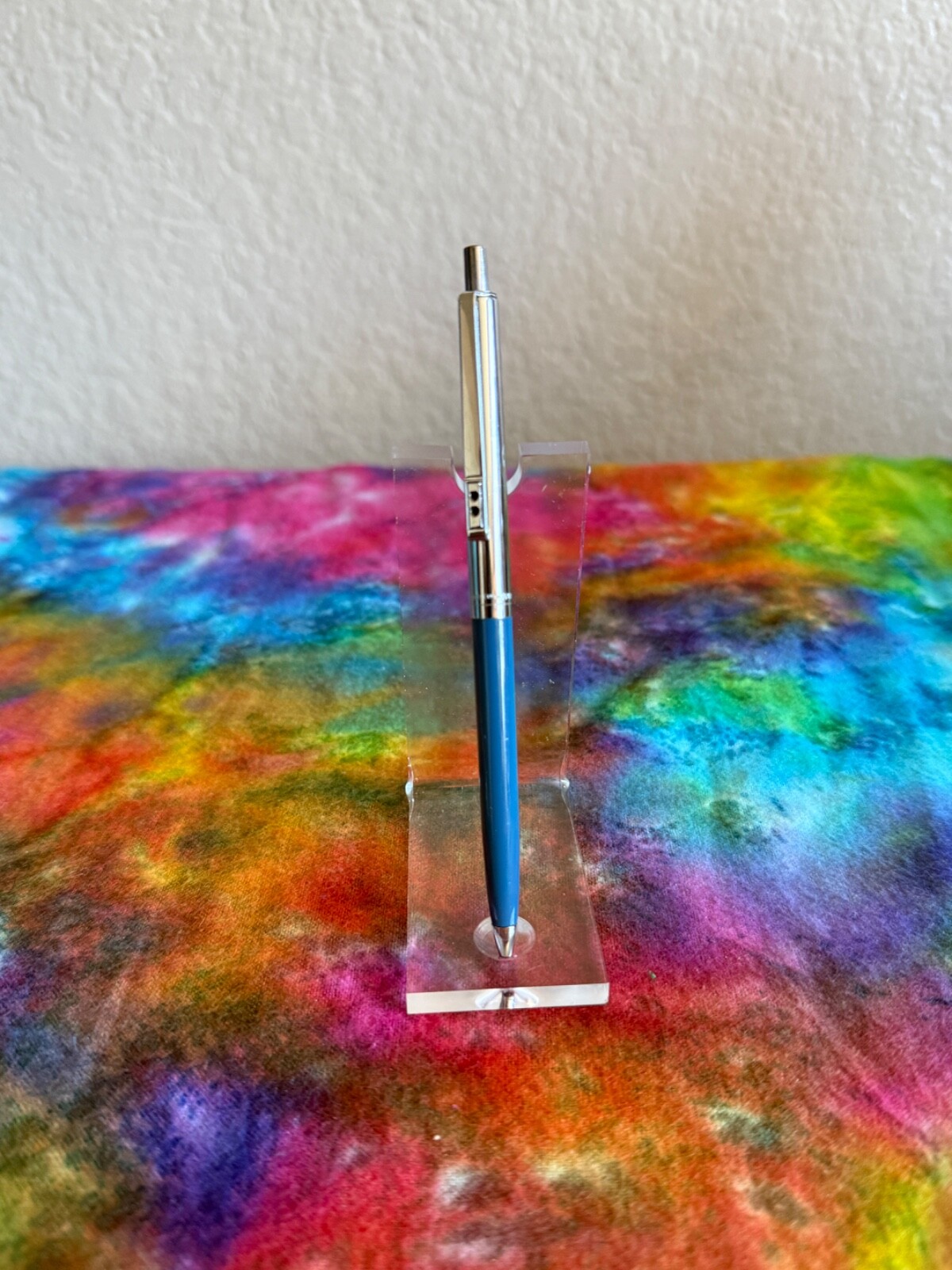VTG 90s BLUE Paper Mate Double Heart Profile Ball Pen Slim Grip Mexico Blue Ink