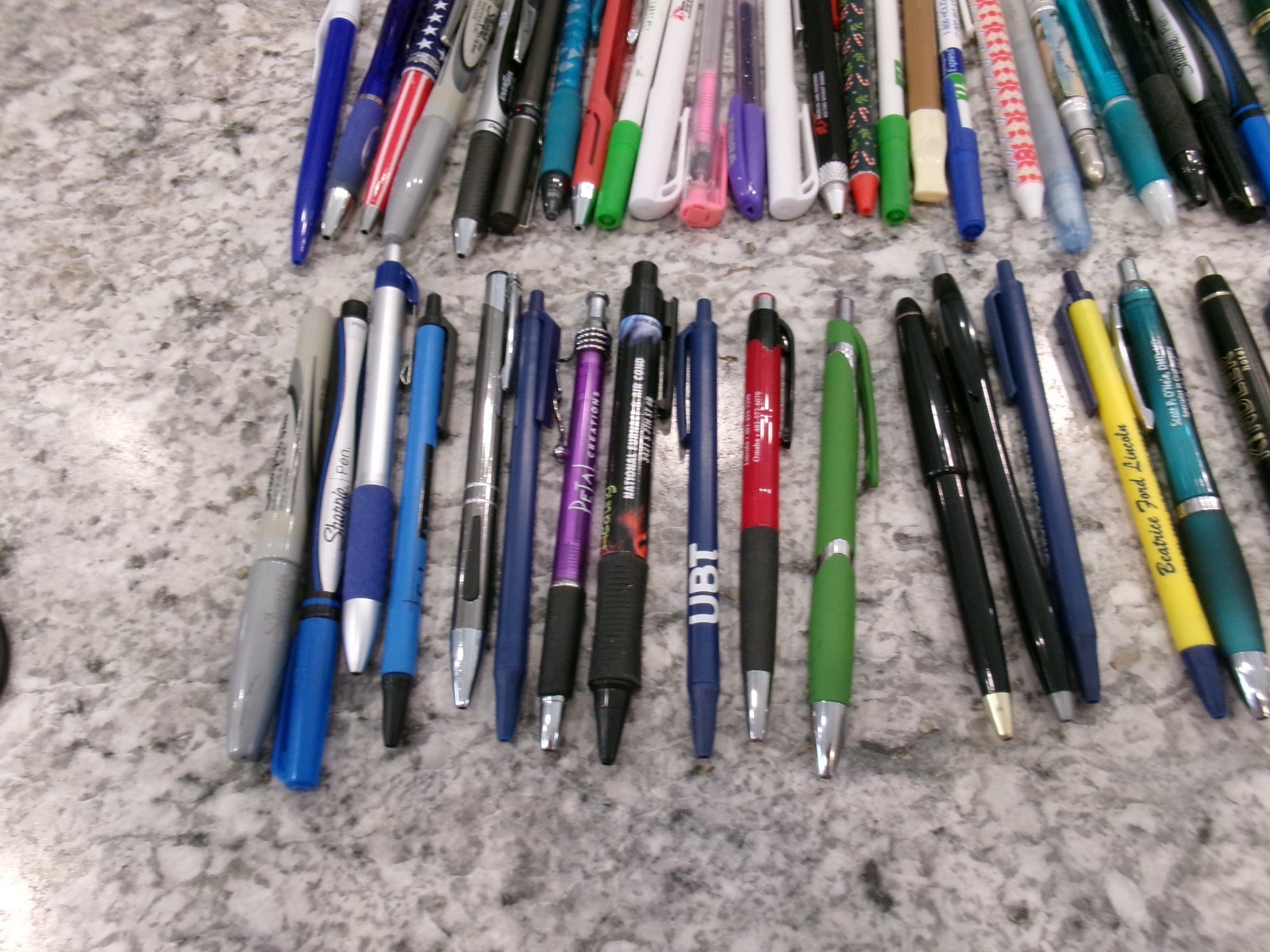 Mixed Lot Of 50 Pens, Vintage & Current, Various Brands, Colors