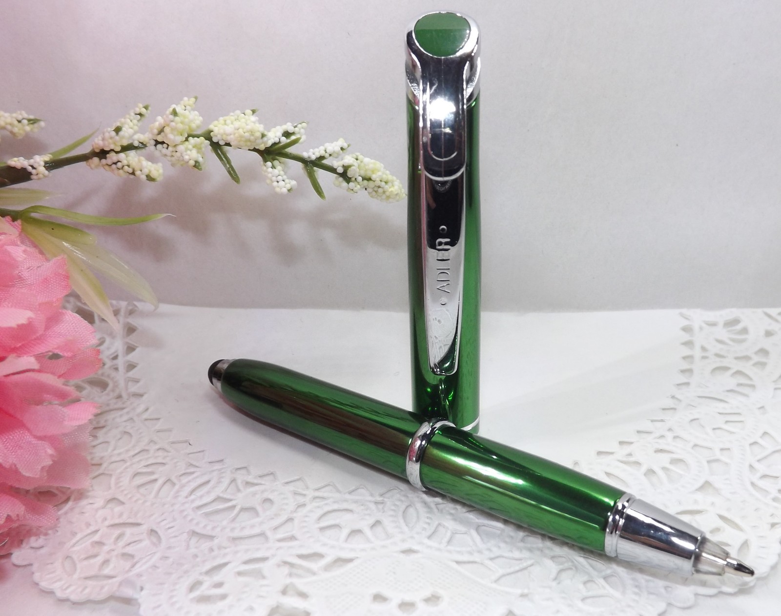 3 in 1 Medina Lighted Tip Green Stylus LED Flashlight Adler Pen (HIGH QUALITY)