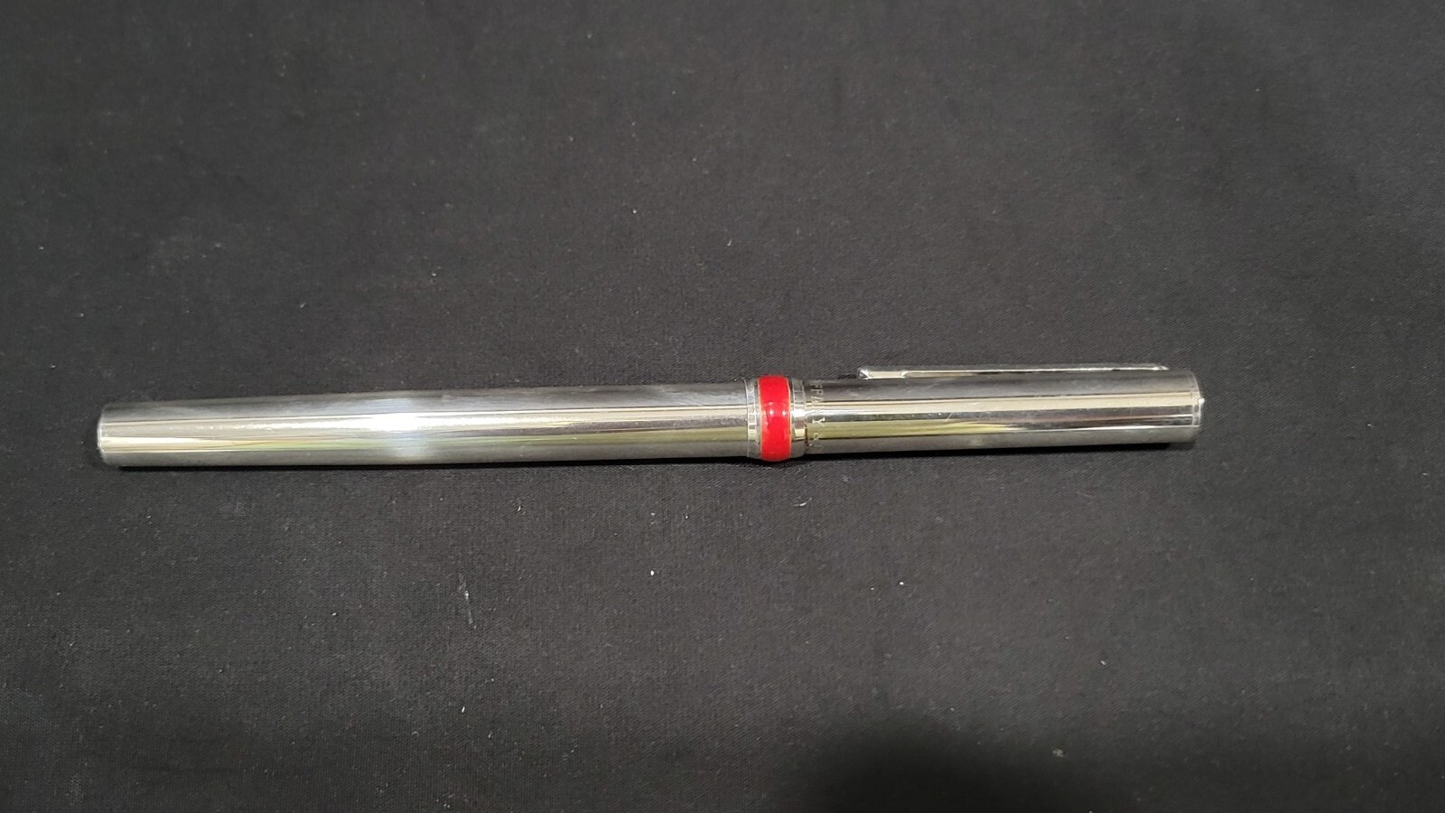 Tiffany & Co. 925 Sterling Silver Ballpoint Pen with Red Enamel