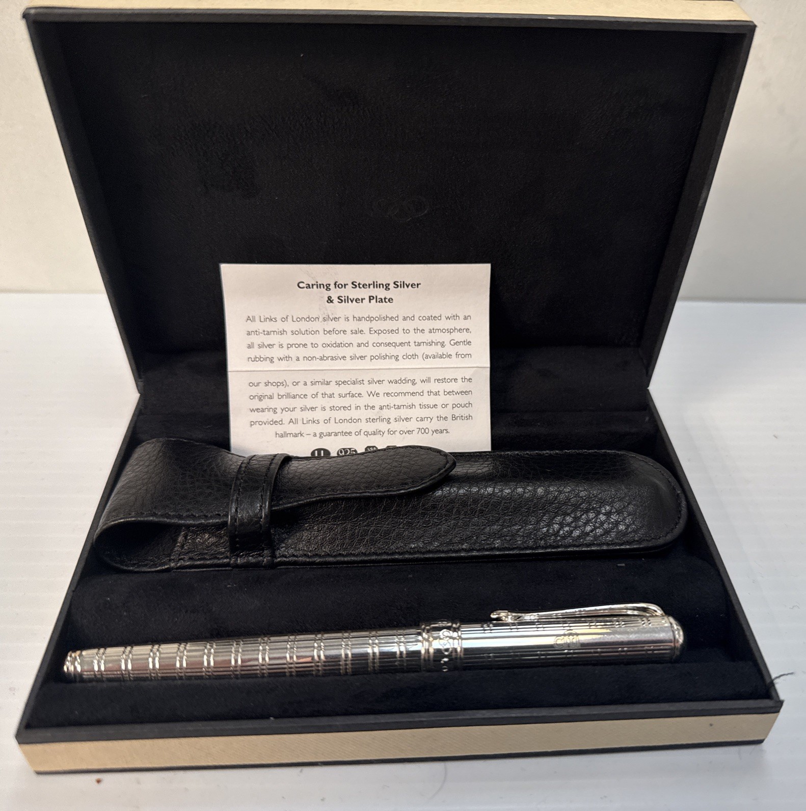 Vintage Links of London Citi Branded Silver Plated 925 Pen Case & Gift Box