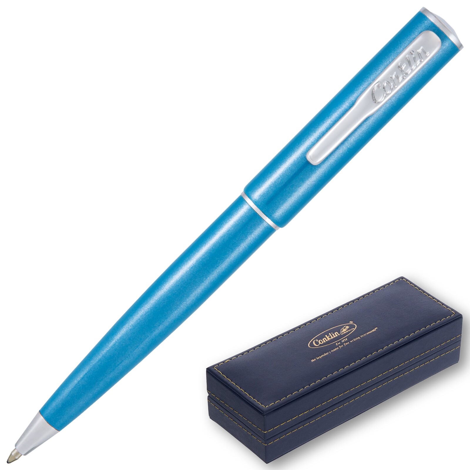 Conklin Coronet Ballpoint Pen – Turquoise, With Medium Tip (CK71845)