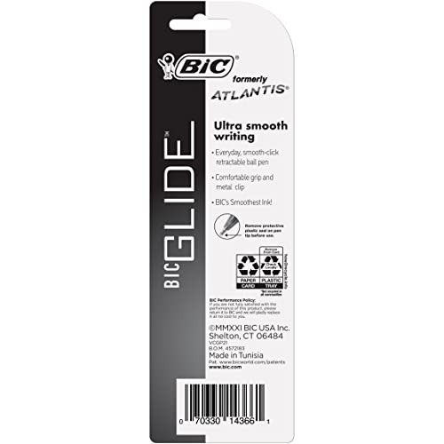 Glide Retractable Ballpoint Pens, Medium Point 2 Count (Pack of 1) Blue