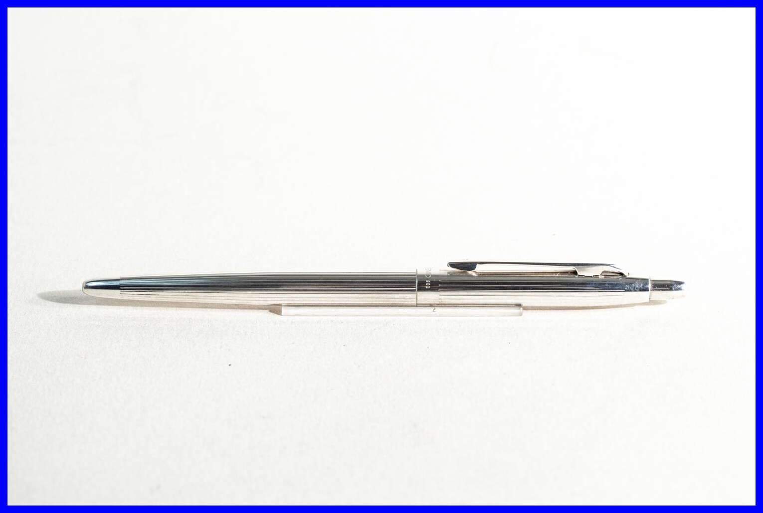 Beautiful 1950s 900 Silver FEND Very Fine Print Ballpoint Pen with Clip