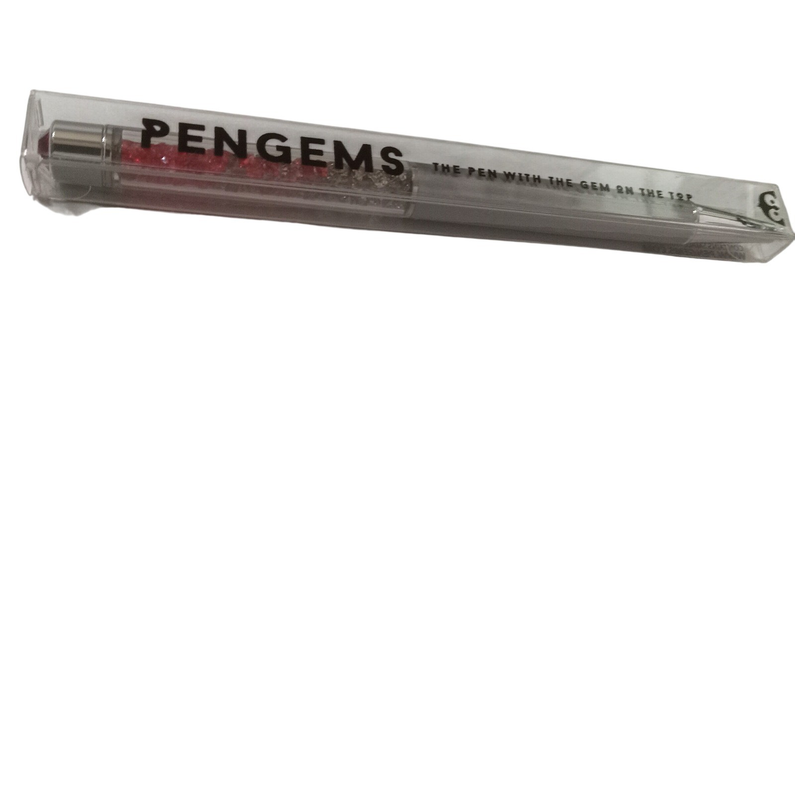 PenGems Silver Ballpoint Pen Red and Clear Crystals Red Gem Top 2018 Collection