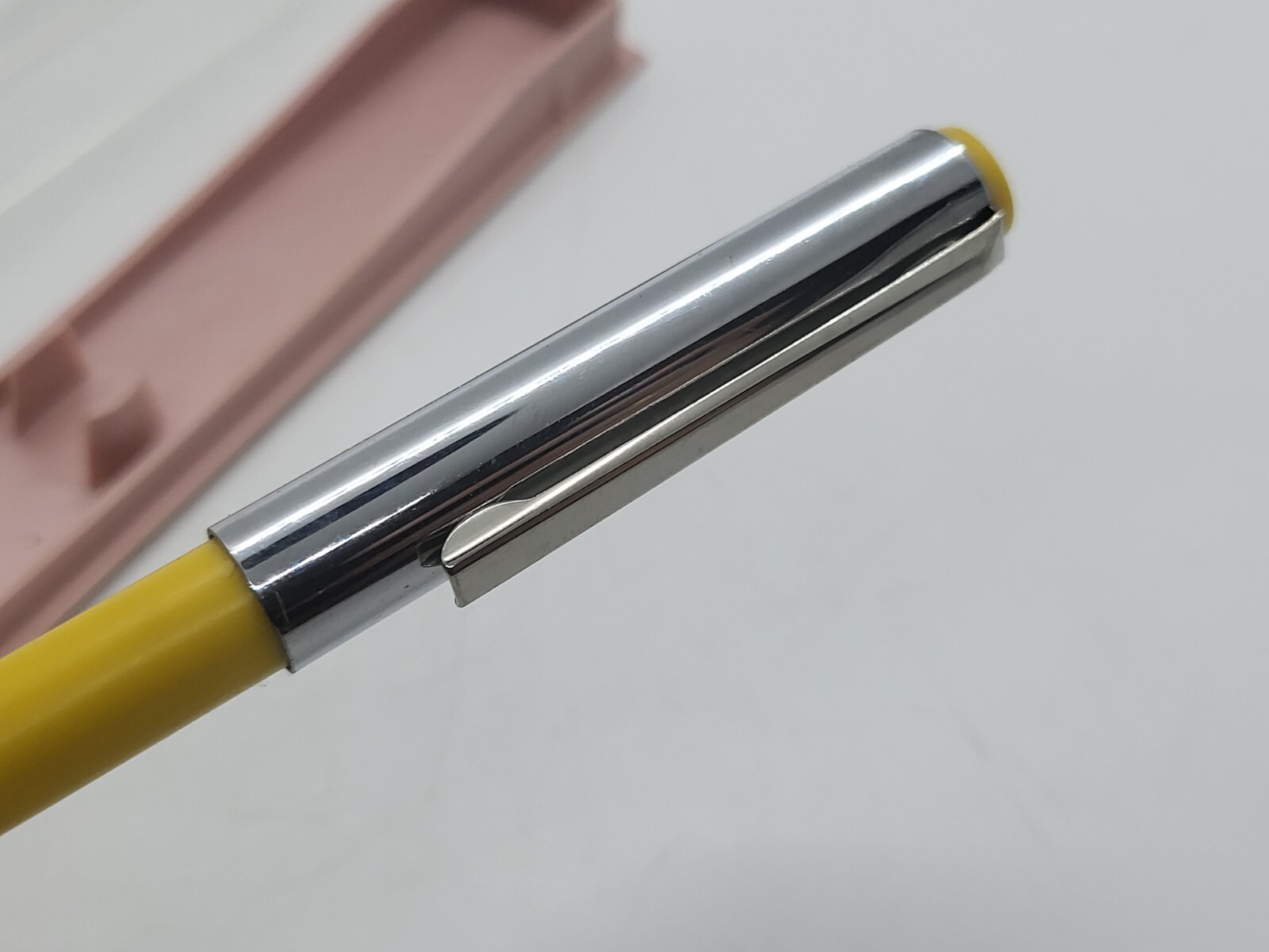 Vintage Soviet ballpoint pen USSR yellow with metal tip in a box price 2 r 40 k