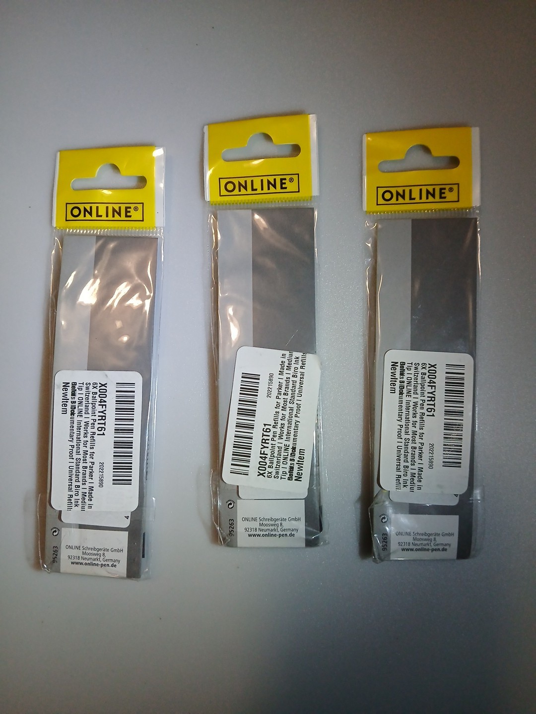 Lot Of 3-6x Parker Compatible Ballpoint BLACK Biro Pens Medium Ball Pen Refills