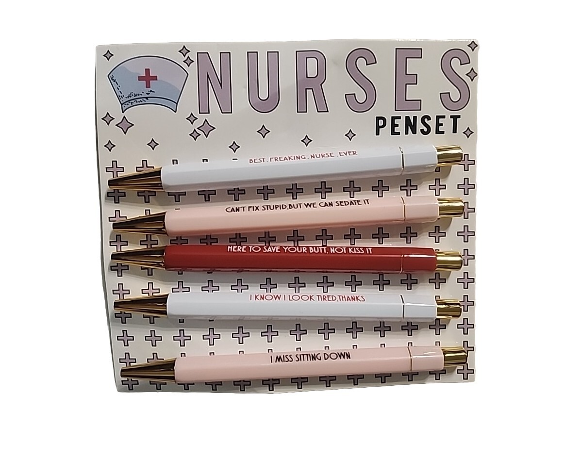 Day Nursing Pens Fun Pens Funny Nurses Pens Set Black Ink Ballpoint Pen