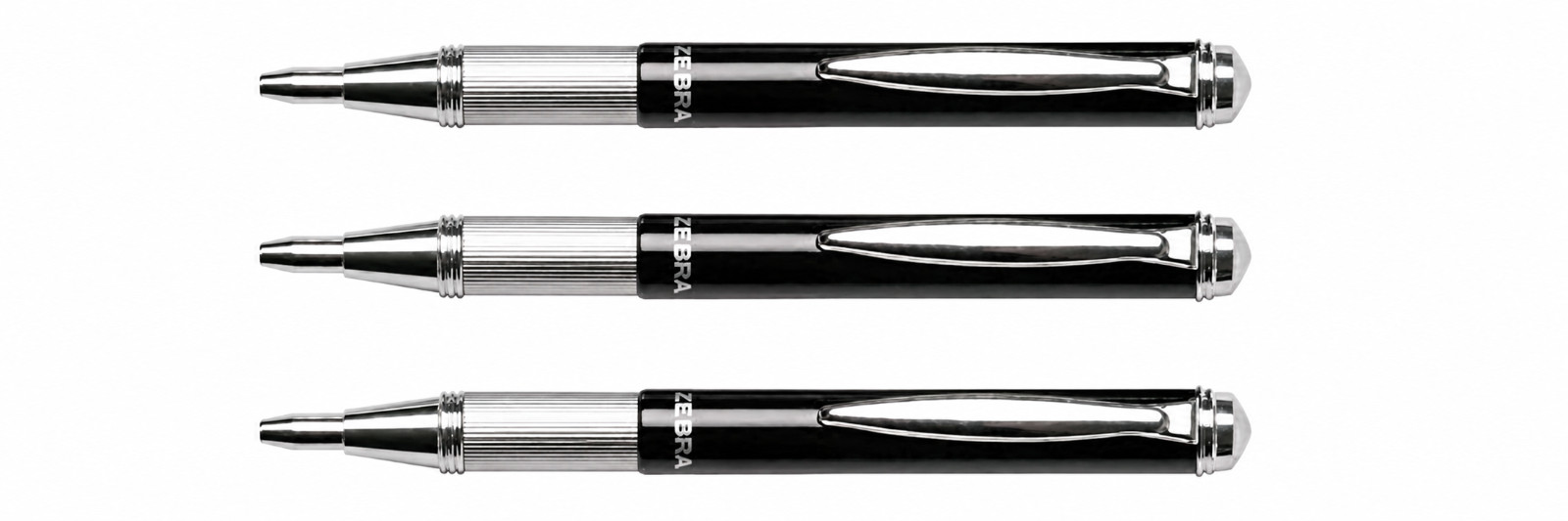 Zebra 10110 Telescopic Ballpoint Pens (Pack of 3) 1mm, With Pocket Clip