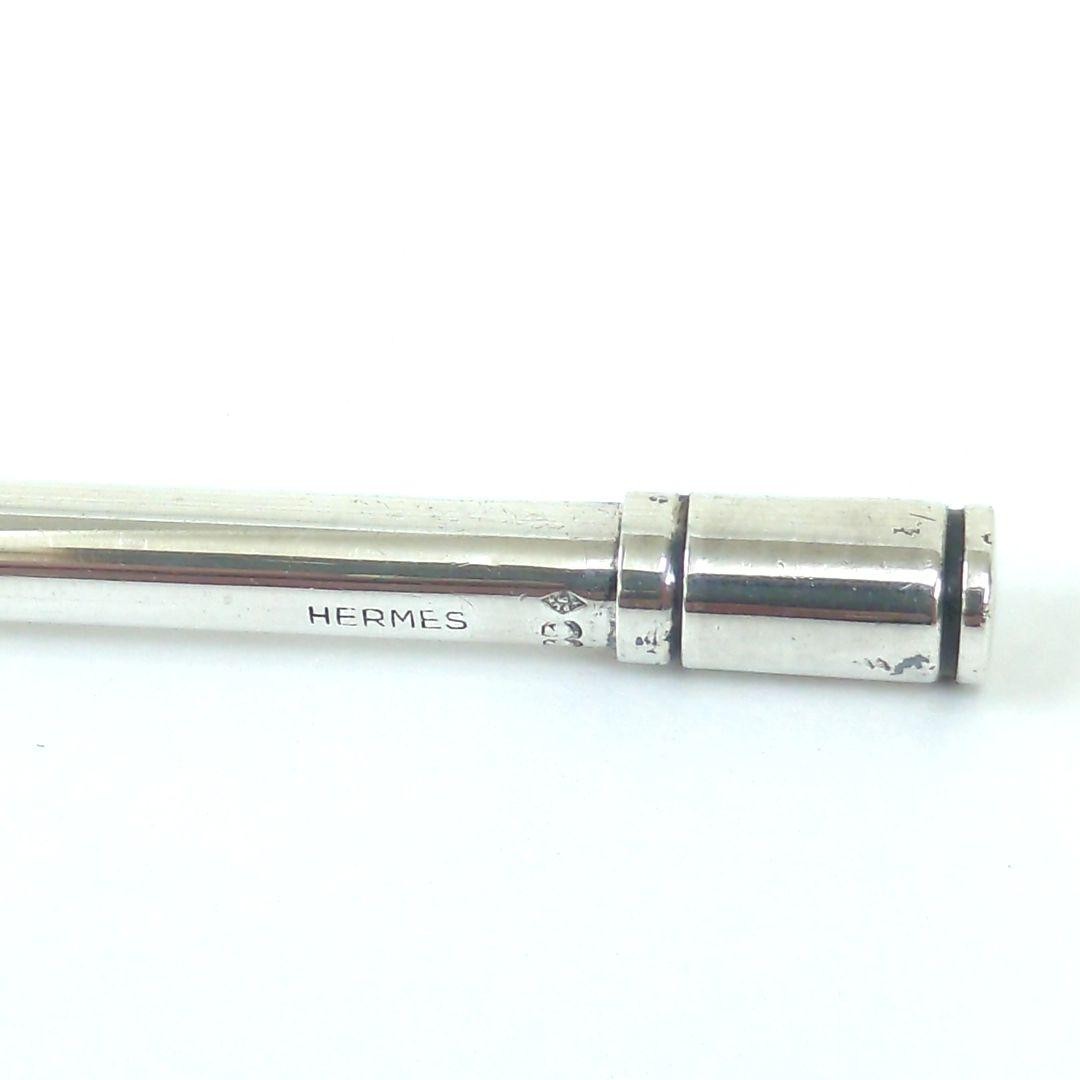 Official Hermes Agenda Mini Ballpoint Pen Silver 925 Size No Ink From Japan