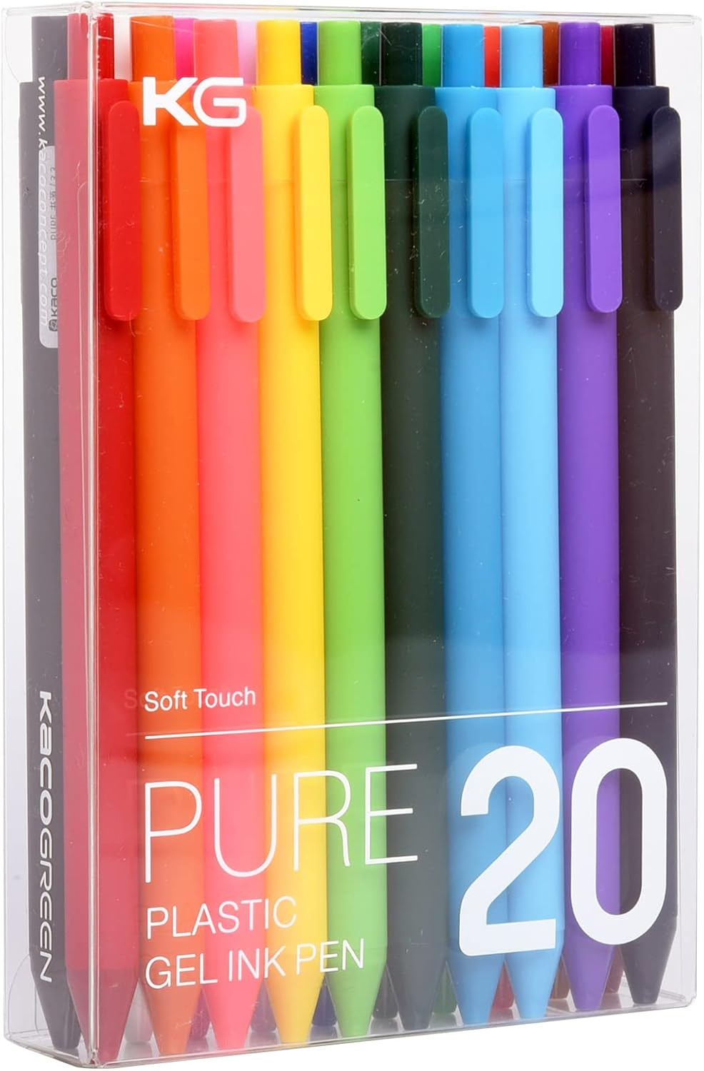 PURE Colored Gel Pens 0.5Mm 20 Pieces Set Colorful Multi-Color Ink Fine Point Co