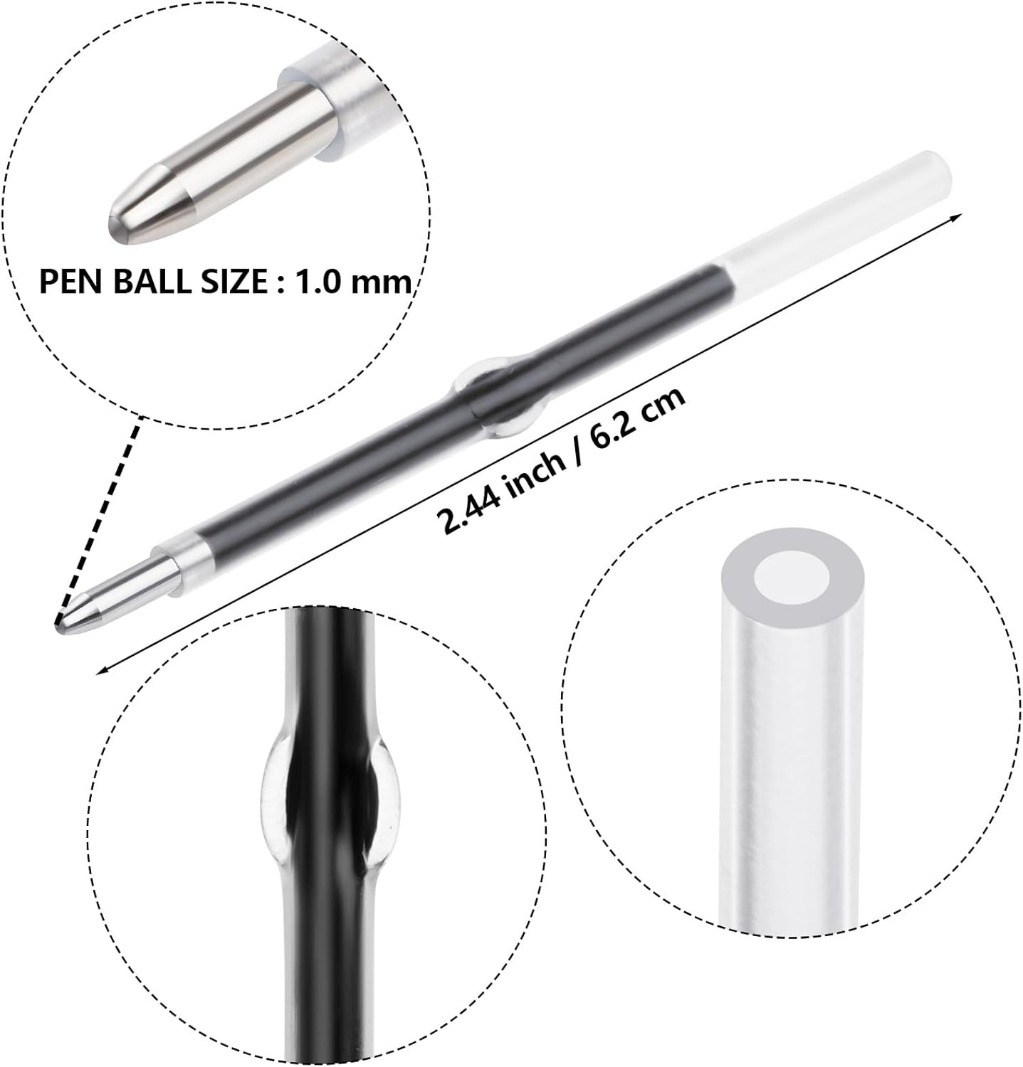 30Pcs Beadable Pens Plastic Bead Ballpoint DIY Cute Cool Pens Black Ink for Wome