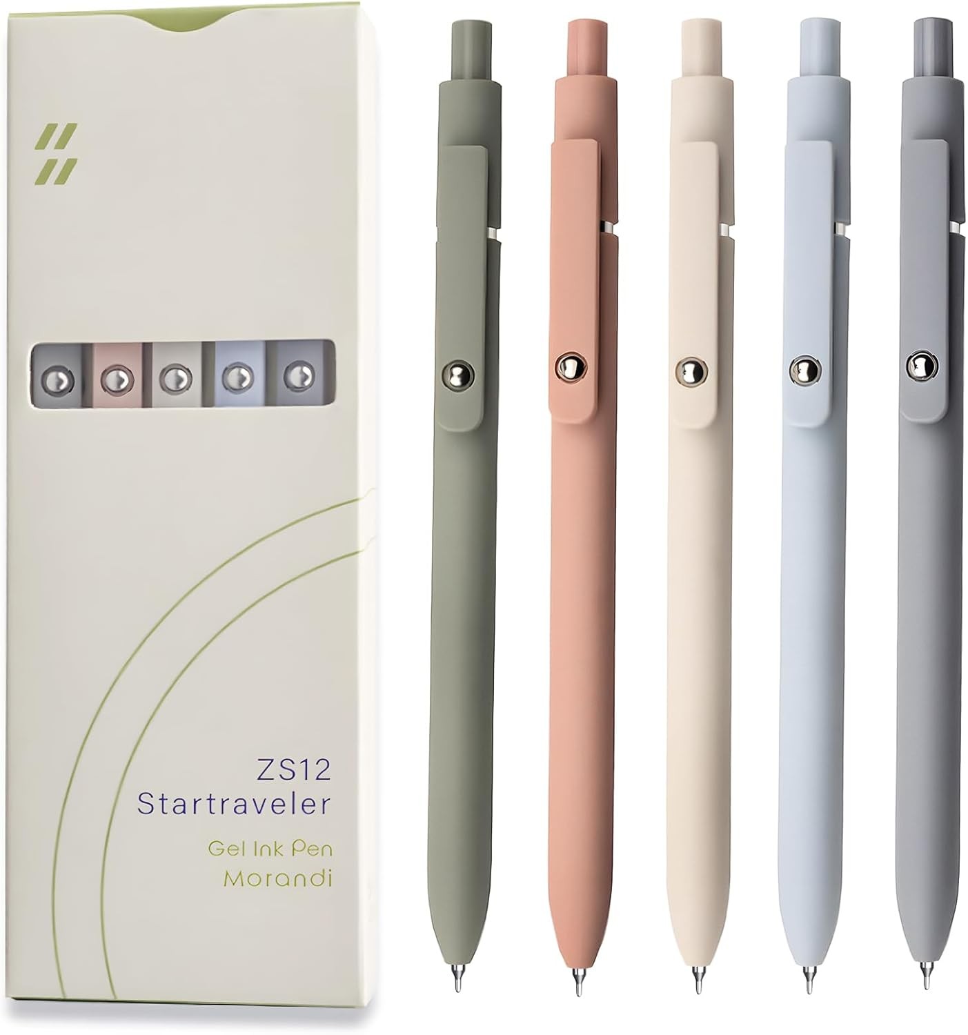 Gel Pens, 5 Pcs 0.5mm Black Ink Pens Fine Point Smooth Writing Pens, High-End Se