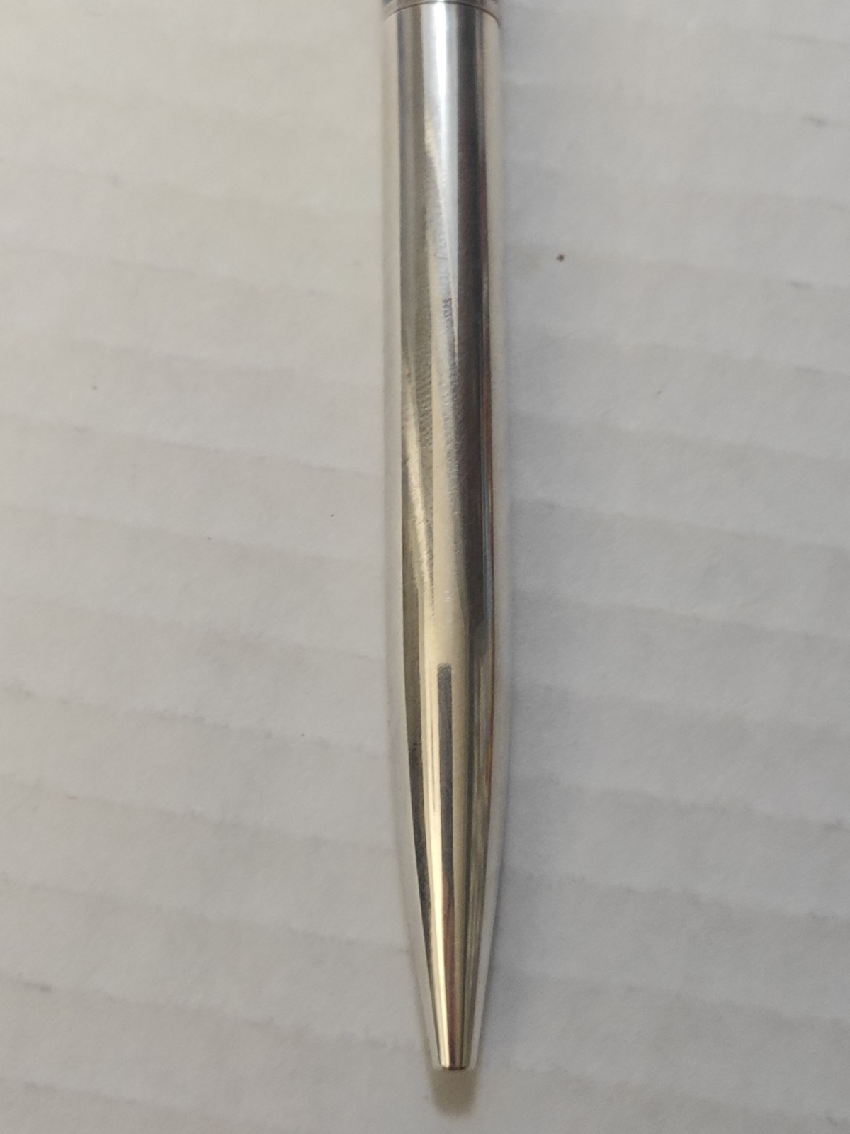 Vintage 1970’s Gucci Sterling Silver Red Green Enamel Stripes Pen W/ Box Italy