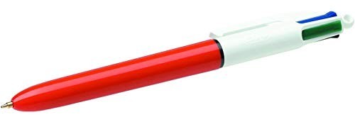 Ballpoint Pen 4 Color Fine Point Retractable Black Blue Red Green 0.8mm Writing